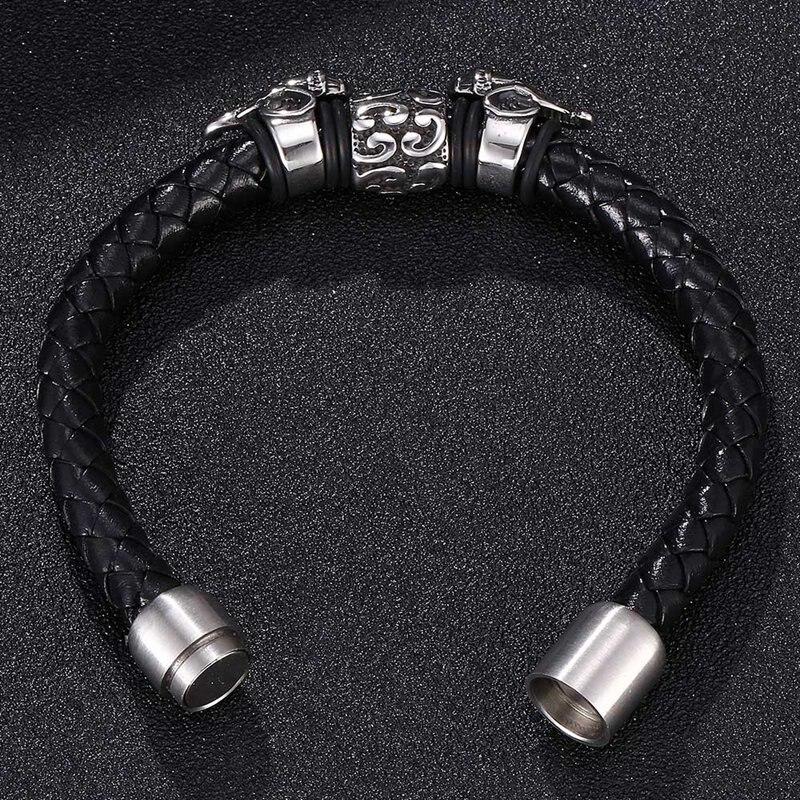 Elephant Bracelet Men Bangle Genuine Leather Hand Chain Buckle Charm Male Female Lucky Bracelet Jewelry Gift
