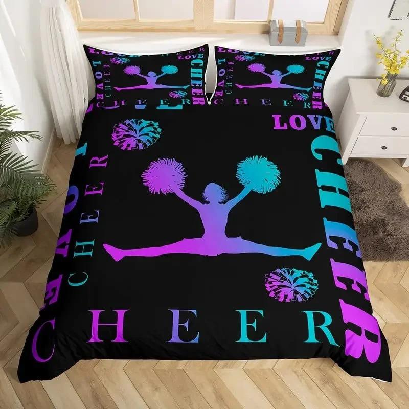 Пододеяльник Love Gymnastics King Queen, комплект постельного белья для занятий балетом на полу, неоново-розовый, для танцев, чехол из полиэстера