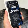 Бог Иисус Молитва Крест Библия Мягкий Чехол для Телефона для iPhone 16 16E 17 Air 15 Pro Max 14 Plus 13 Mini 11 12 7 Черный Чехол Задняя Панель