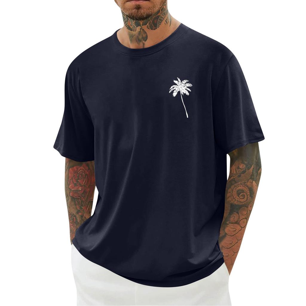 Men's Hawaii Printed T-Shirt Men's Loose Casual Short Sleeve Top