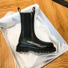 Новые роскошные ботинки челси женские кожаные женские ботинки массивная зимняя обувь ботильоны на платформе слипоны на толстом каблуке брендовый дизайнер
