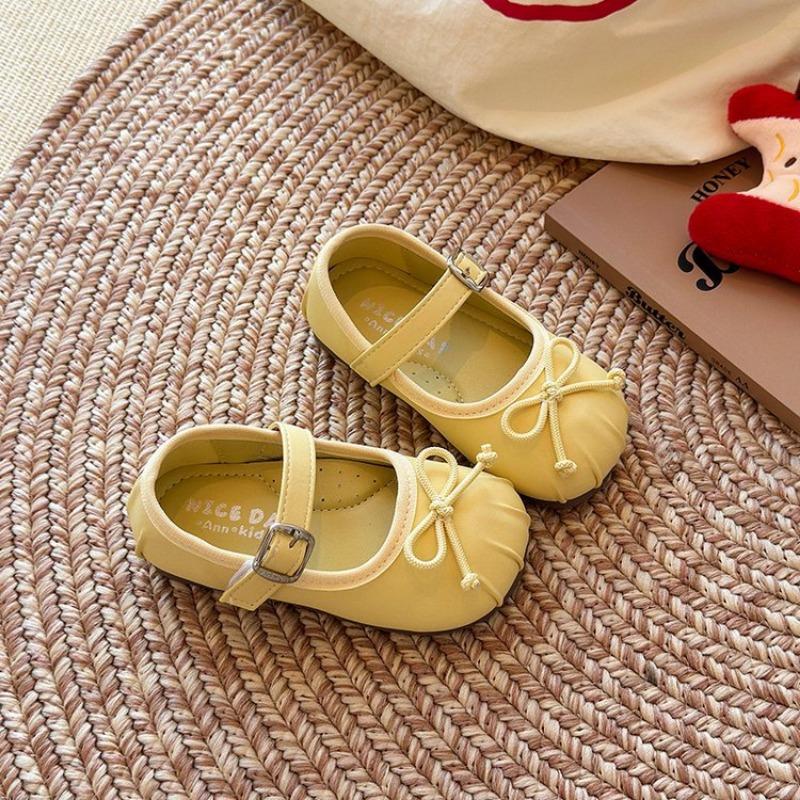 Туфли для девочек в корейском стиле, маленькие кожаные туфли, детские туфли-принцессы с бантом, легкие туфли Мэри Джейн, детские туфли-лодочки с мелким вырезом