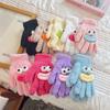 Kids Winter Gloves Candy Colors Cute Expression Cartoon Warmth Coldproof for Students Commuting Riding Teen Girls