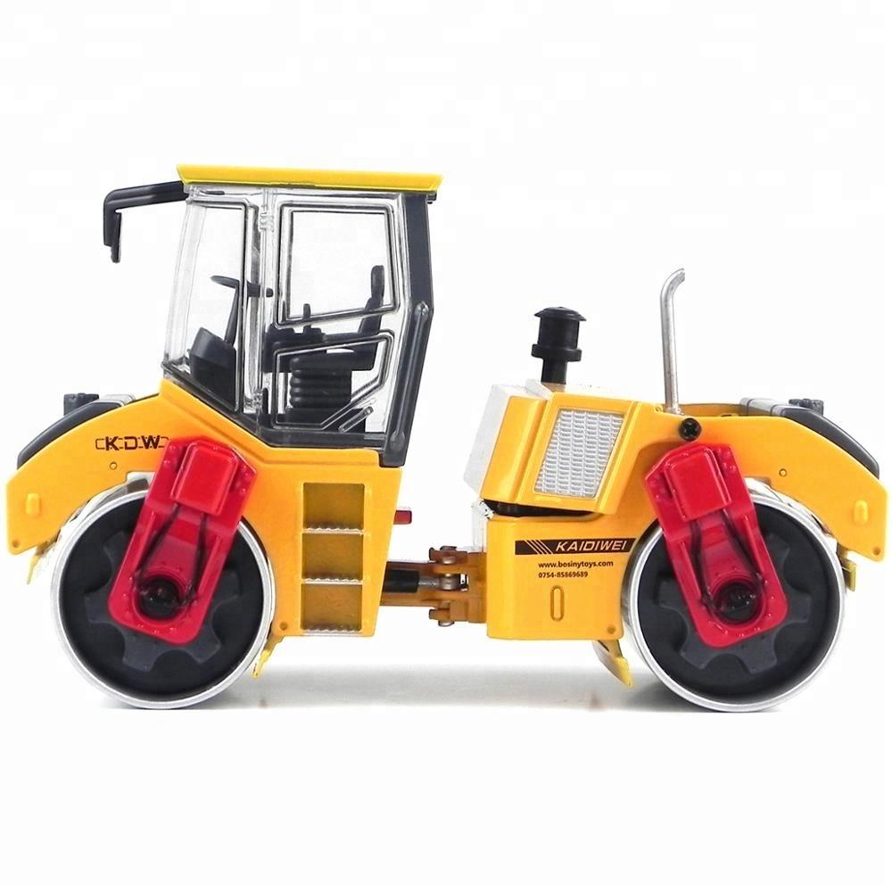 1/35 модели из сплава, дорожный каток, строительная машина, металлические двойные стальные колеса, роликовые игрушки, модель инженерного автомобиля, подарок для мальчика