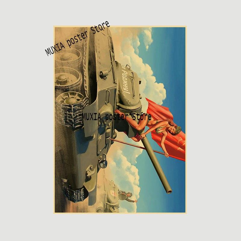 Ретро советский пин-ап пропагандистские плакаты для девочек крафт-бумага домашний декор гостиная бар кафе украшения настенные наклейки художественные картины