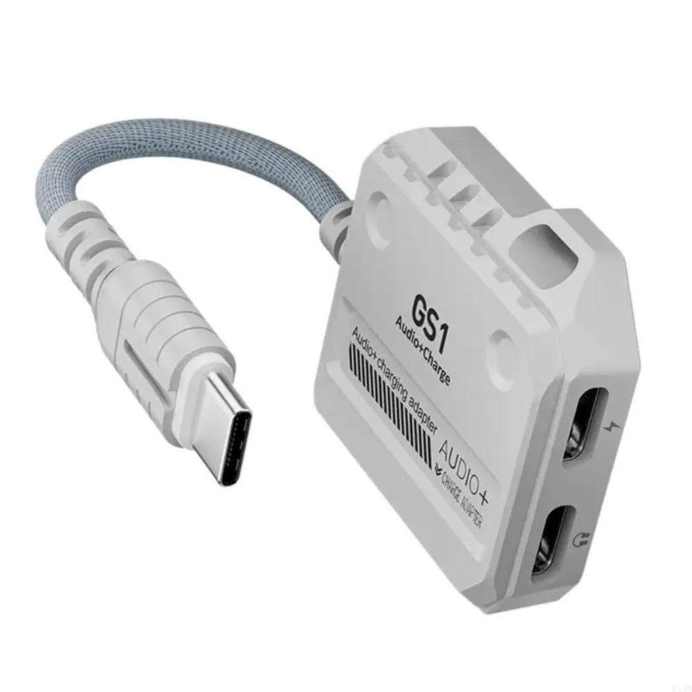 Type-C Interface 2 in 1 USB C Adapter 60W Audio Adapter 2 in 1 Headphone Converter Audio Equipment