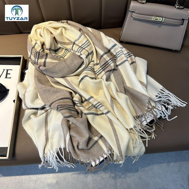 2024 Autumn And Winter New Thickened And Extended Cashmere Scarf Versatile Women'S Warm Neck Protection Scarf Double Sided Scarf Shawl