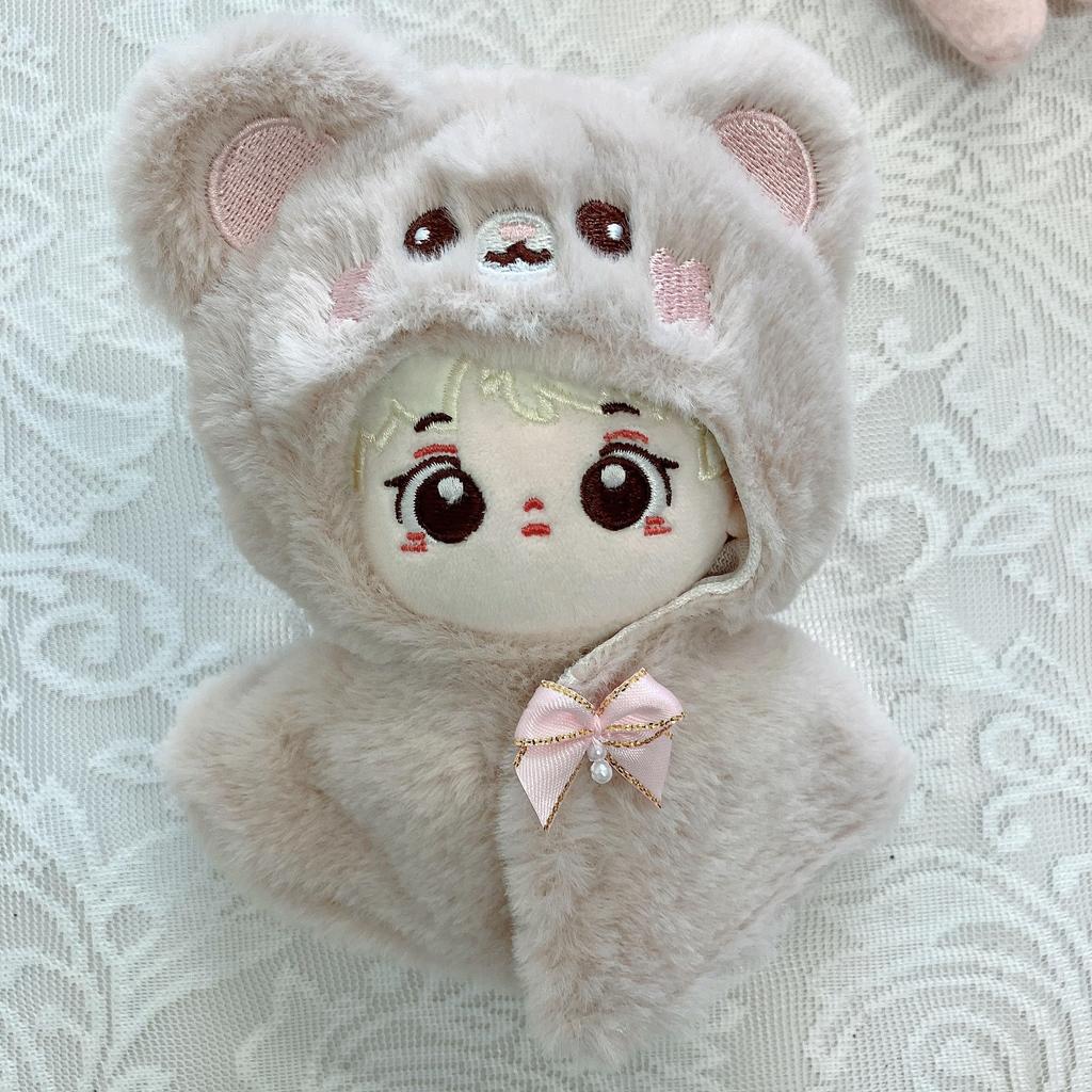 Beige G-Trigger Plush Animal Poncho for 10cm Plush Toys, Perfect for Oshikatsu and Otaku Activities [Used]