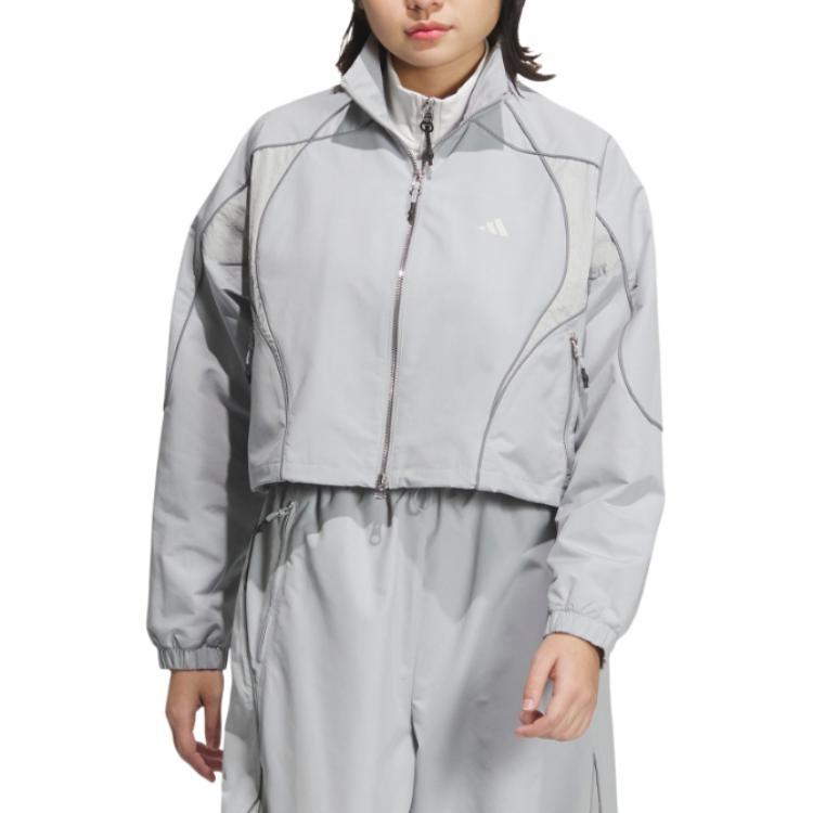 Adidas PIPING WOVEN Jackets & Coats Women's Light Gray JJ1079