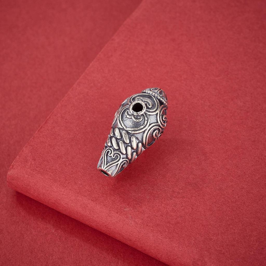 Серебряные бусины S925 в тибетском стиле, династия Тан, для браслетов DIY и аксессуаров для ручных нитей Вэньвань.