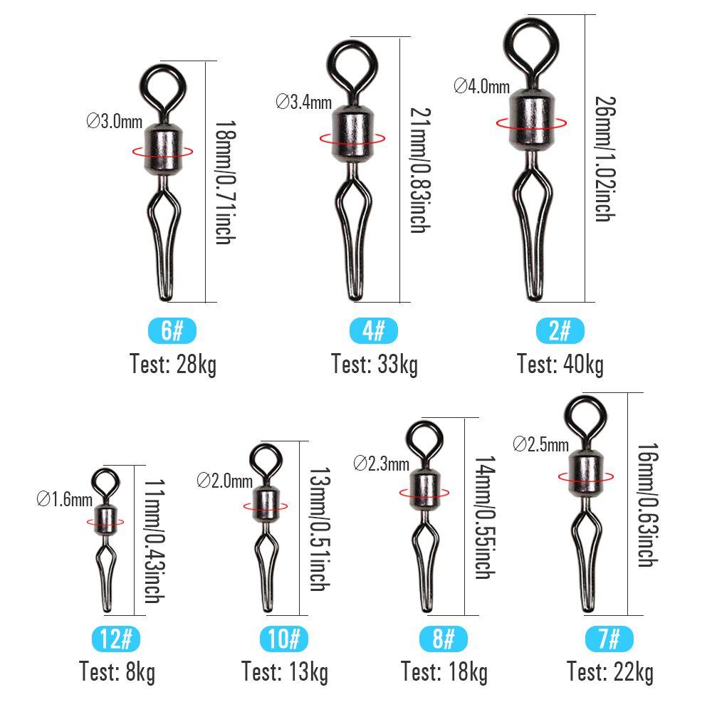Swivel Fast Lock Swivels With Side Line Clip Fishing Hanging Snap Fishhooks And Crap Connector