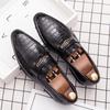 Fashion Dress Shoes  For Men Italian Loafers Men Office Shoes Genuine Leather Pointed Business Classic Wedding Party Zapatillas Hombre