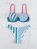 1011 new bikini European and American high-waisted split swimsuit sexy bikini steel tray gathering swimsuit