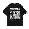 Summer Men's Hip Hop Letter Printed Retro Street Round Neck T-shirt Large Size 100% Cotton Outdoor Soft Short Sleeve