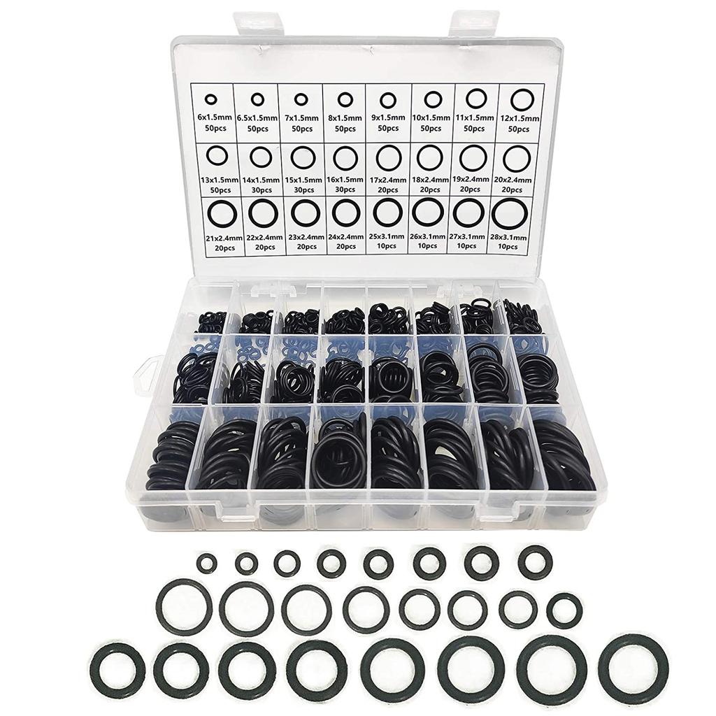 740pcs Rubber O Ring Assortment Kits 24 Sizes Sealing Gasket Washer Made of Nitrile Rubber NBR for Automotive Repair, Plumbing