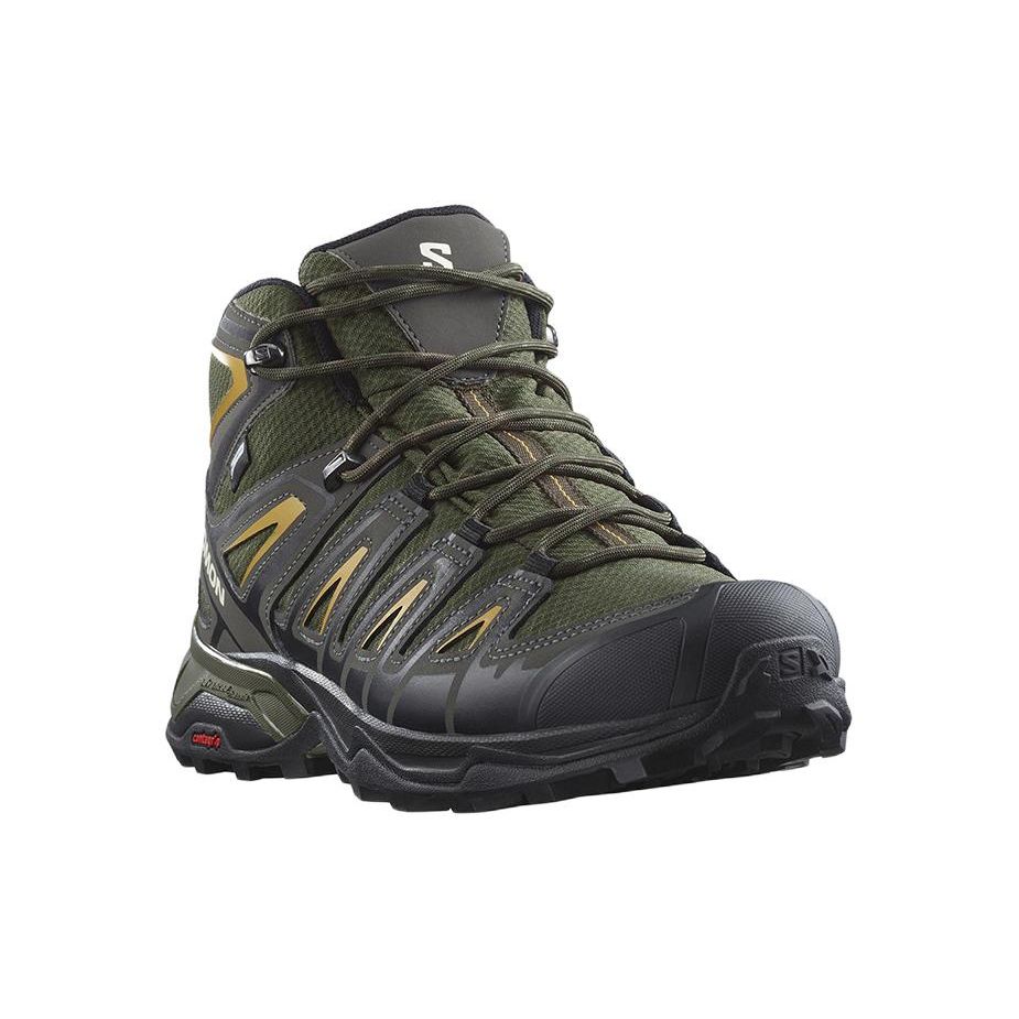 SALOMON X Ultra Pioneer Mid Cswp Сетка Нескользящие Прочные Функциональные Ботинки для Активного Отдыха Мужская Обувь Зеленый Желтый 472080