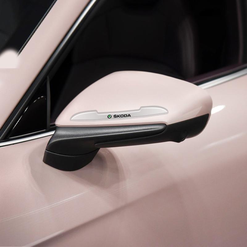 LQLT3 Car Door Edge Anti Scratch Protection Strips Scuff Plate Bar Rearview Mirror Anti-collision Sticker for Skoda Fabia 2 3 Karoq