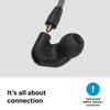 Sennheiser Earphones Wired IE 200 Black Dynamic Canal Audio File Gaming TrueResponse Transducer Blade Cable Earhook Earphones []