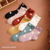Socks Summer Thin Female Lolita Socks Soft Girl Combed Cotton Women's Socks Small Daisy Wooden Ear Edge Mid-calf Socks