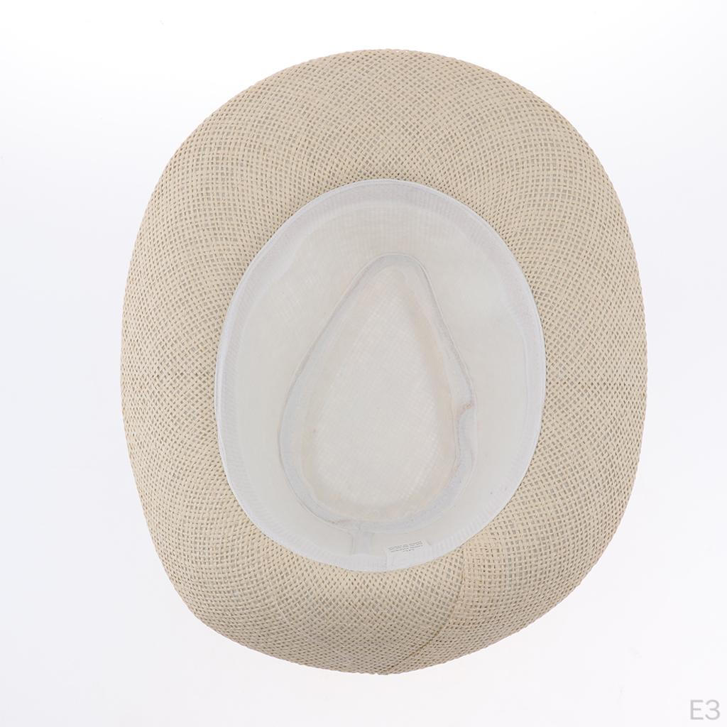 Adult Straw Panama Hat, Sombrero Fedora Trilby Cap, Wide Brim Sunhat, Fancy Dress Sunbonnet
