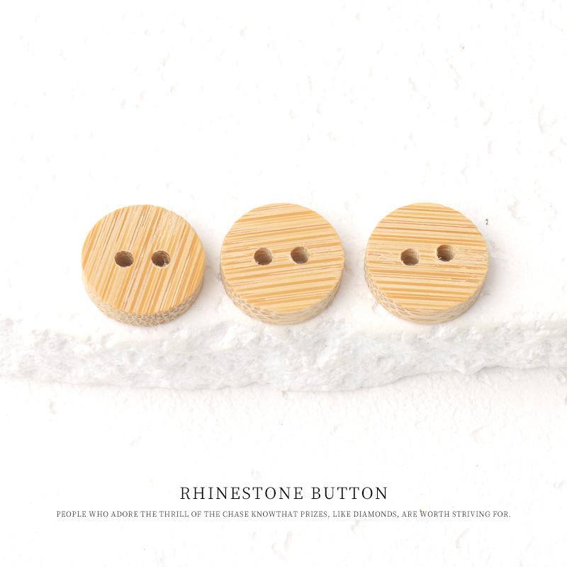 5pcs Primary Color Bread Natural Bamboo Buttons Cotton And Linen Literary Shirt Buttons Retro Sweater Cardigan Cheongsam Hanfu Buttons