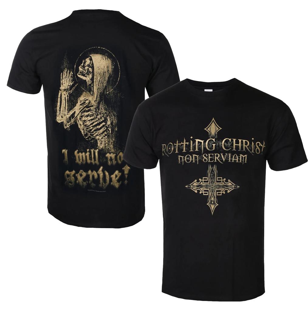 2025 Rotten Christ Узор Хлопковая Рубашка Унисекс Мужская Женская Летняя Короткий Рукав Мода Высокое Качество Повседневная Винтажная На Каждый День