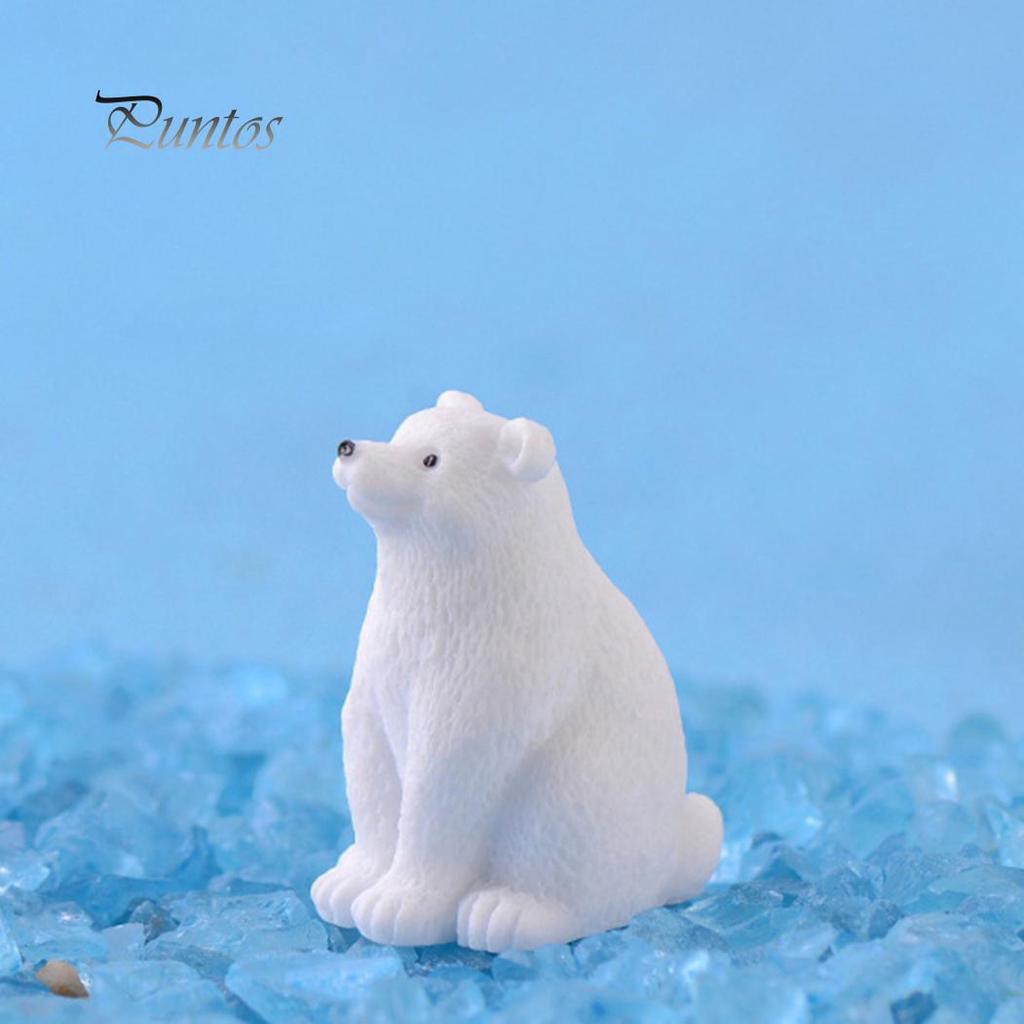 2шт милый белый медведь миниатюрный пейзаж бонсай орнамент настольное украшение подарок