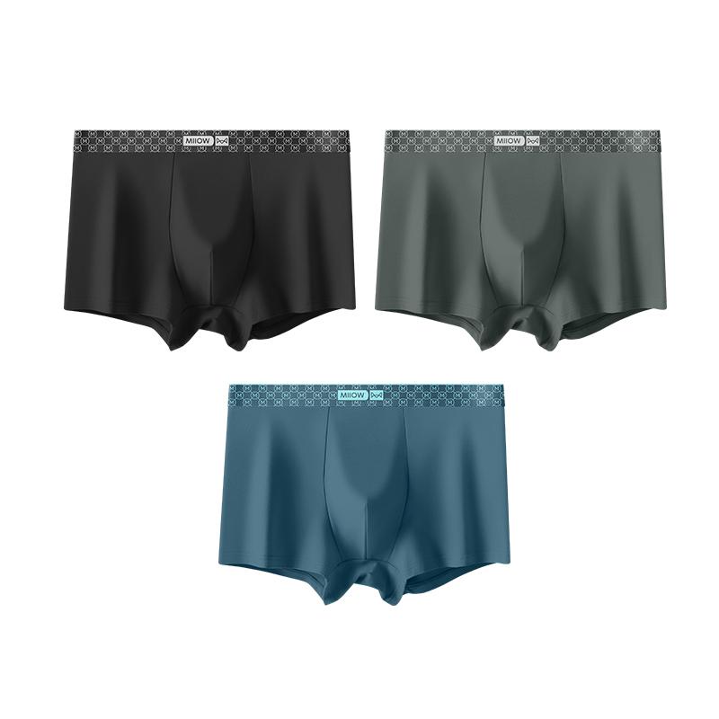 MiiOW 3 шт. хлопковое мужское нижнее белье шорты-боксеры 7A антибактериальное мужское нижнее белье мужские боксеры L-4XL