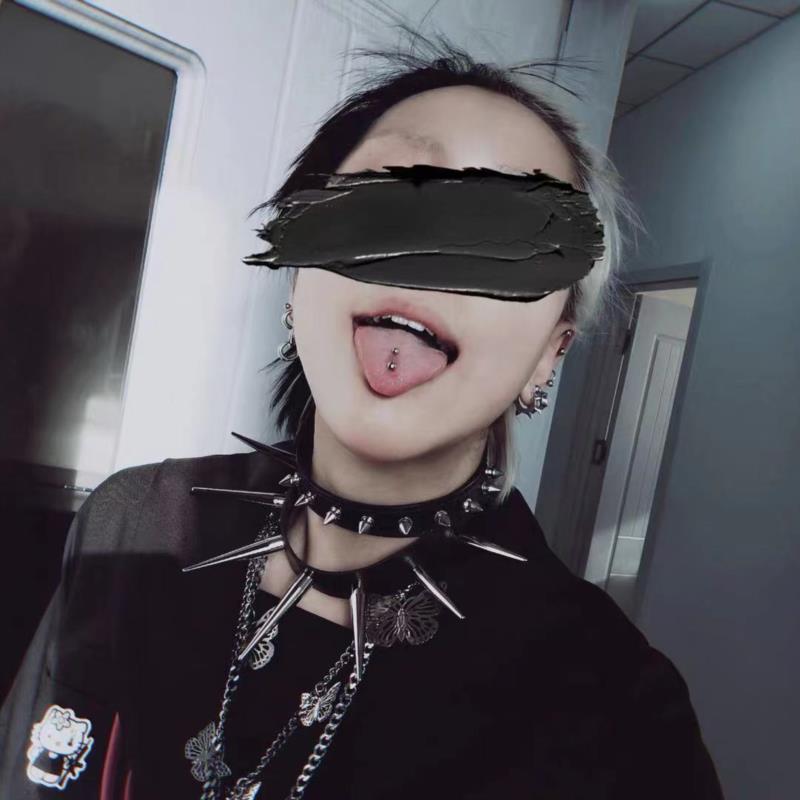 Длинное колье с шипами в стиле панк, воротник из искусственной кожи, крутое ожерелье с большими заклепками, аксессуары