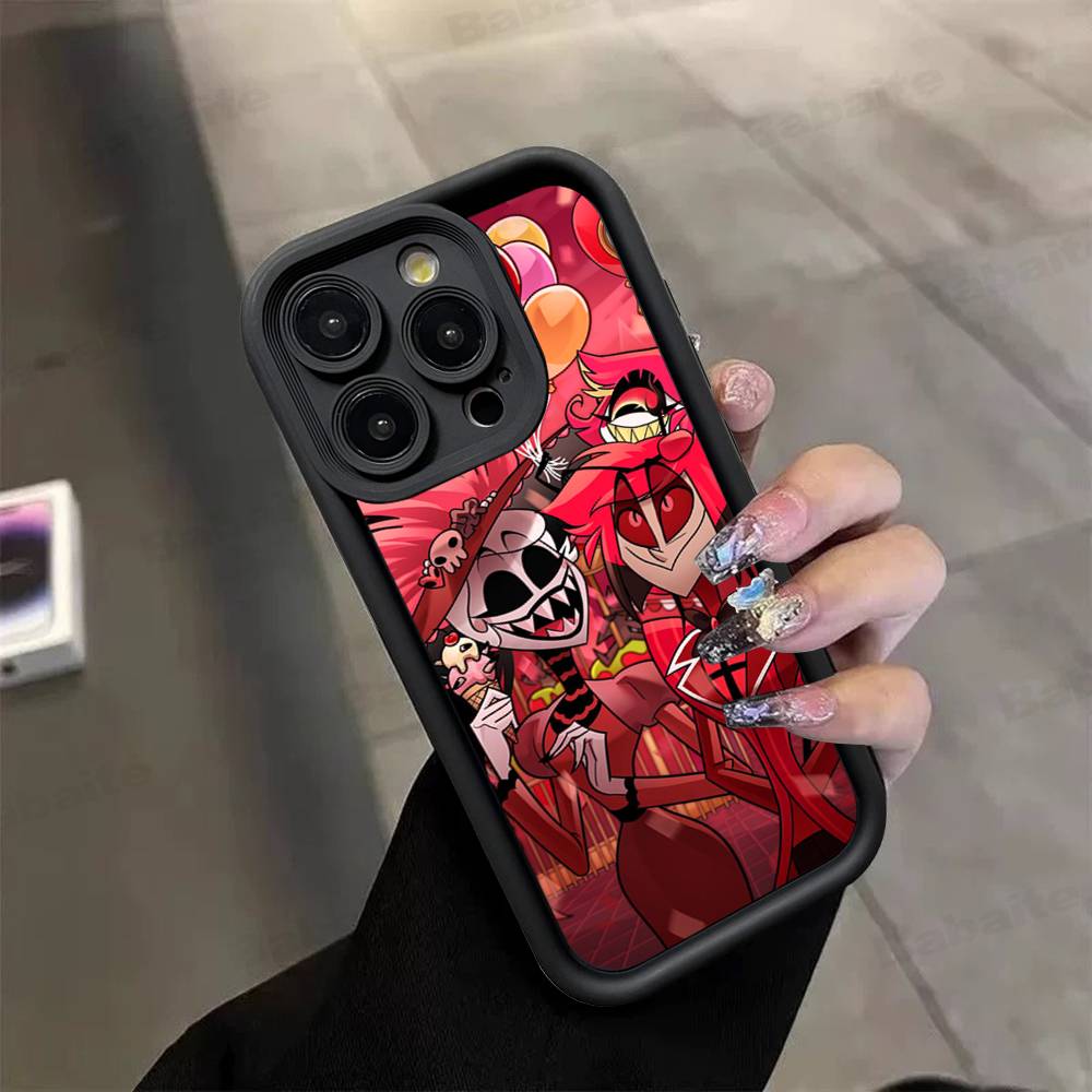 Чехол для телефона H-Hazbin H-Hotel Для iPhone 17 16 15 14 13 12 11 Pro Max 16E Plus INS Мягкий чехол