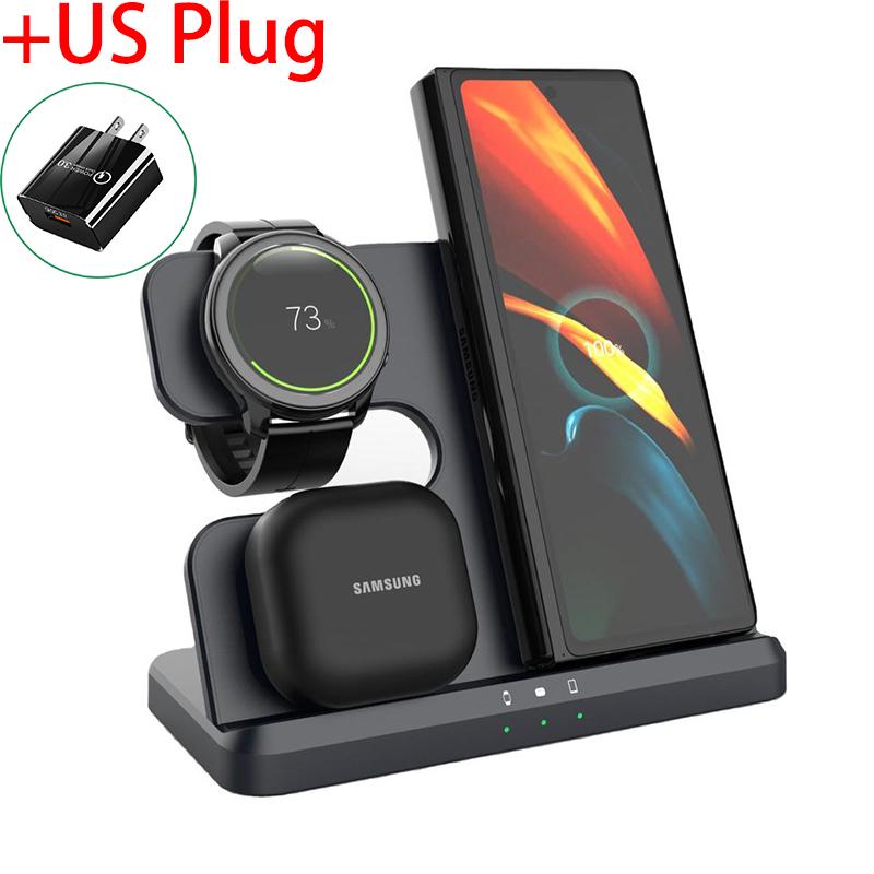 3 In 1 Wireless Charger Holder For Samsung S23 S22u 21 20 15w Fast Charging Station Stand For Galaxy Watch 5 4 3 Buds Pro Live 2
