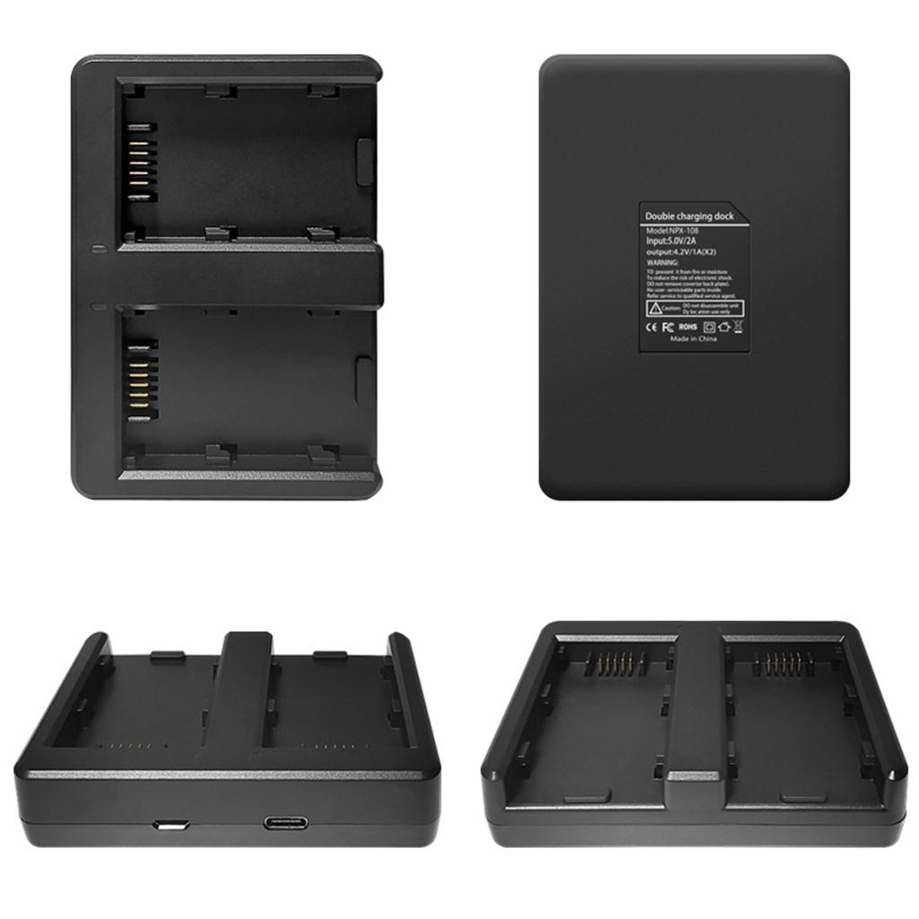 Зарядное устройство для аккумуляторов камеры Micro USB и Type-C с двумя слотами для NPX-108 Цифровой камеры RX200 Зарядка аккумулятора