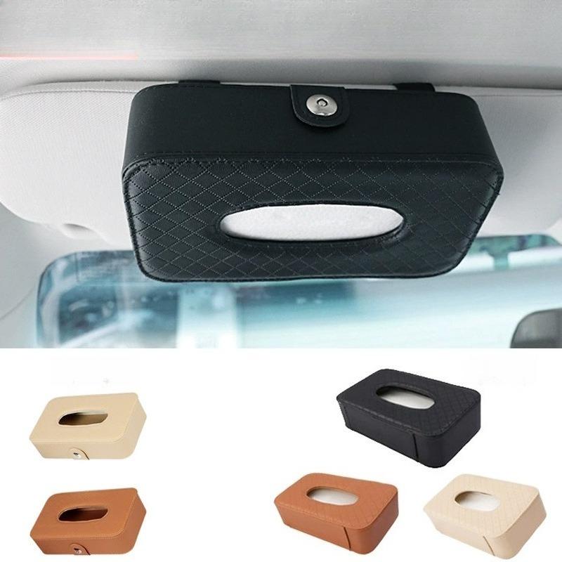 Car Tissue Bag, Leather Sunshade Car Backrest Paper Box, Car Tissue Box