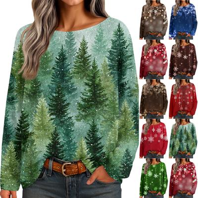 Женские осенние свитера с длинным рукавом, топы с принтом, пуловеры, свободная нарядная повседневная базовая одежда