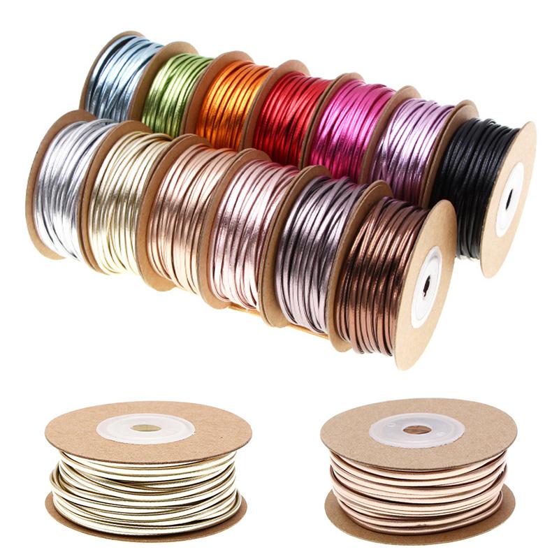 15m Leather Line Waxed Cord PU Leather Thread String Strap DIY Handmade Craft Accessories Necklace Rope Jewelry Making Findings