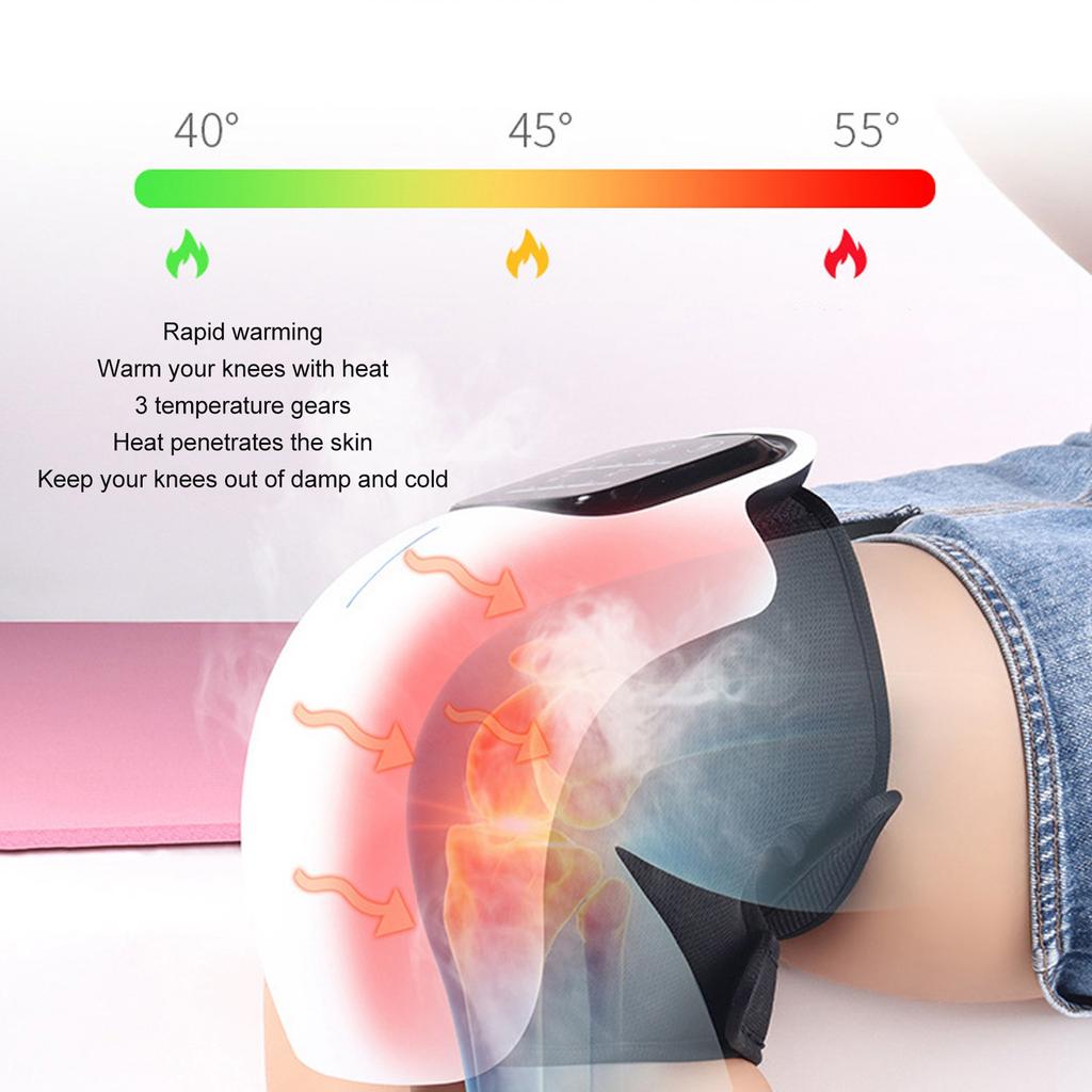 Электрический массажер для колена, компресс, снижение усталости, вибрация, устройство для массажа колена, перезаряжаемый через USB, белый цвет