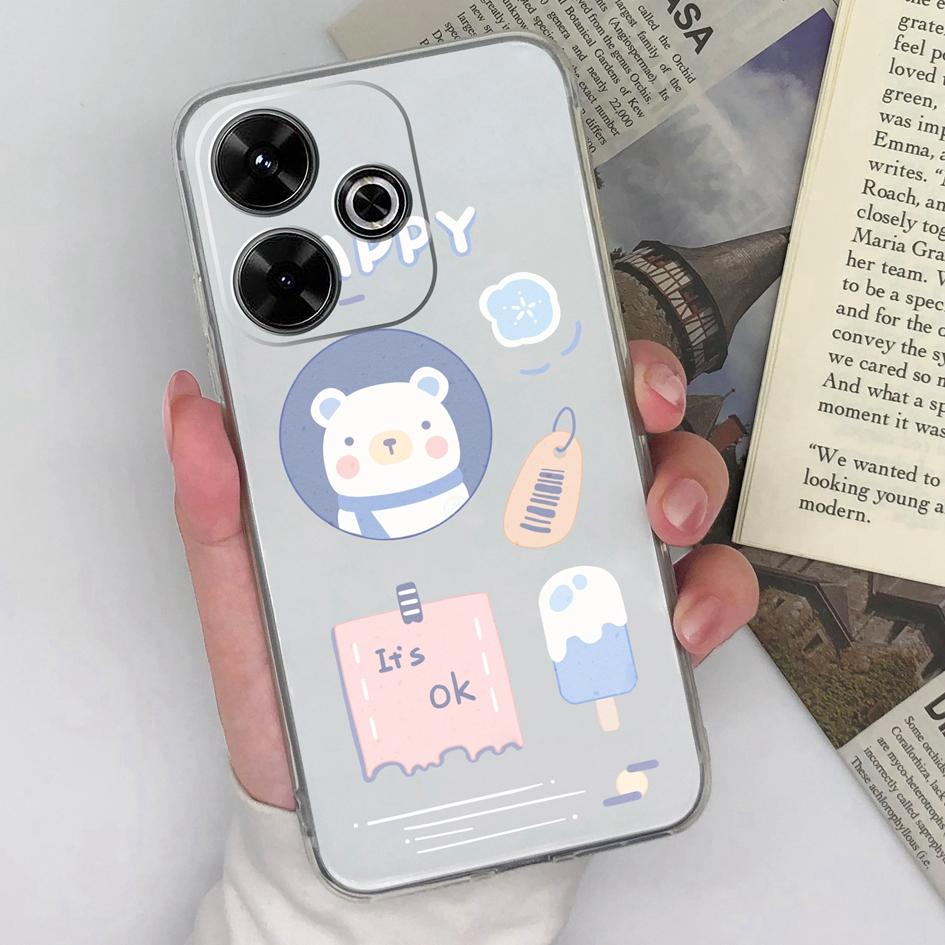 Совместимость с Xiaomi Redmi A3 Pro A4 Note 14 Pro Plus 13 14C 14R K80 Pro K70 Ultra 4G 5G новый чехол милый сова прозрачный силиконовый прочный противоскользящий для Redmi