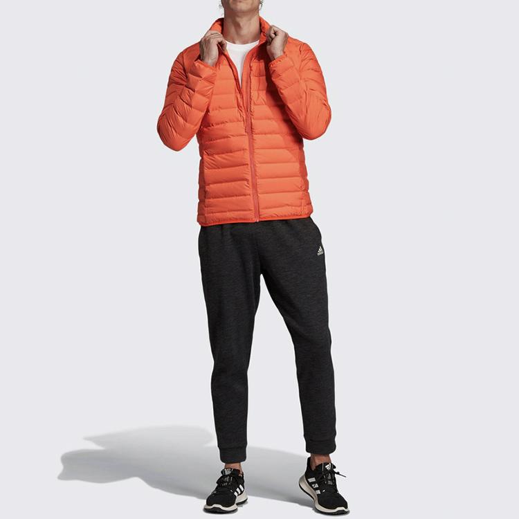 adidas Оригинальный трилистник, повседневный спортивный теплый пуховик с воротником-стойкой, зимняя мужская верхняя одежда, оранжевый, желтый, FH6633