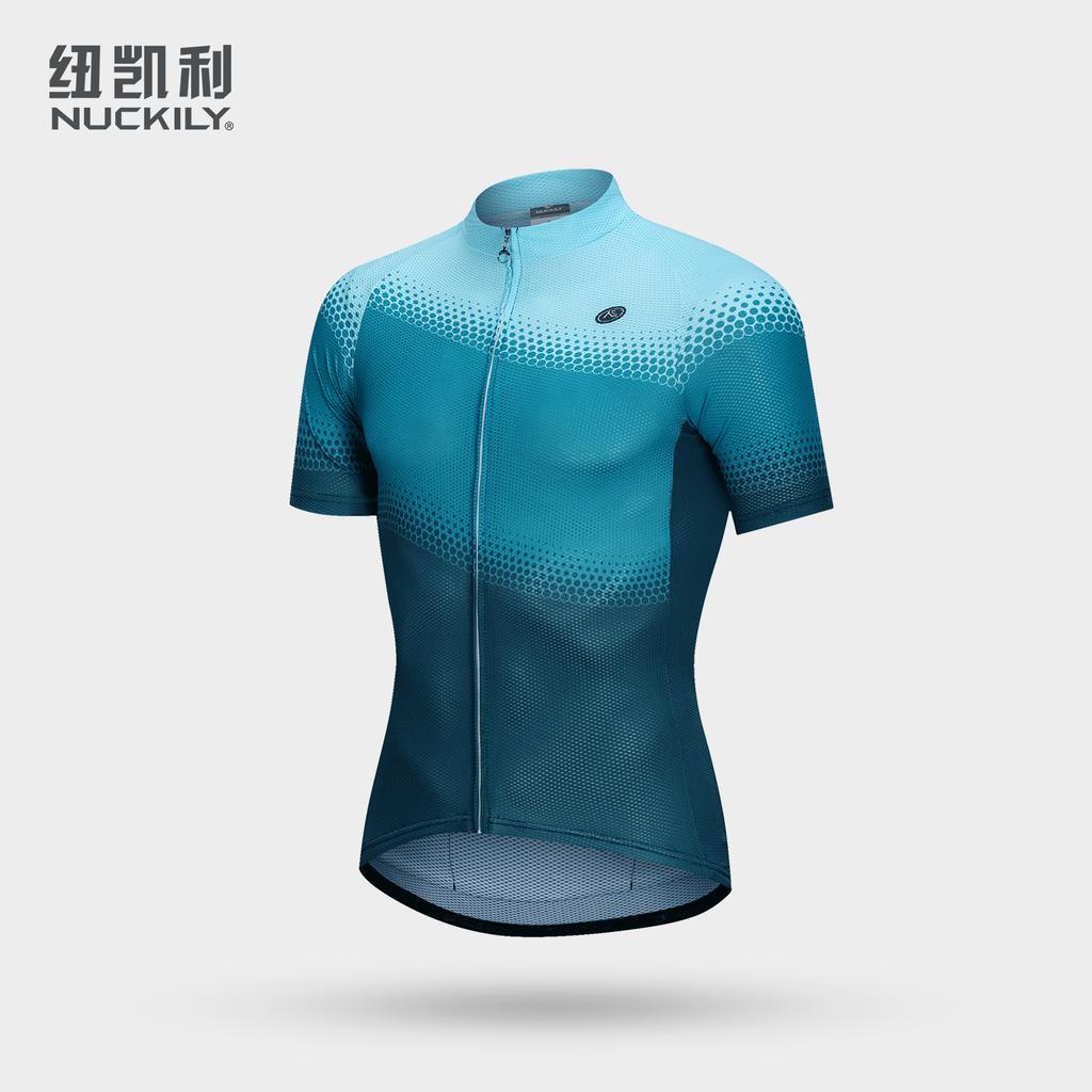 NUCKILY spring and summer cycling suit short-sleeved men's breathable and quick-drying road bike high-elastic cycling top contrasting colors