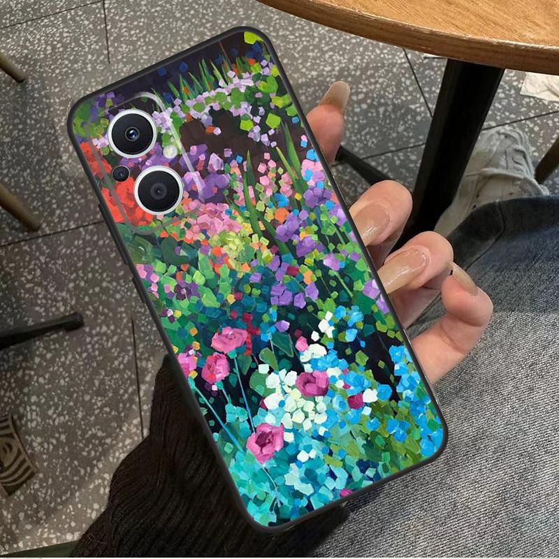 Яркий Цветочный Рисунок Арт Для OPPO Reno 14F 13F 12F 11F 10 11 12 13 14 Pro 7 8 Lite 8T OPPO Find X5 X6 X8 X9 Pro Чехол