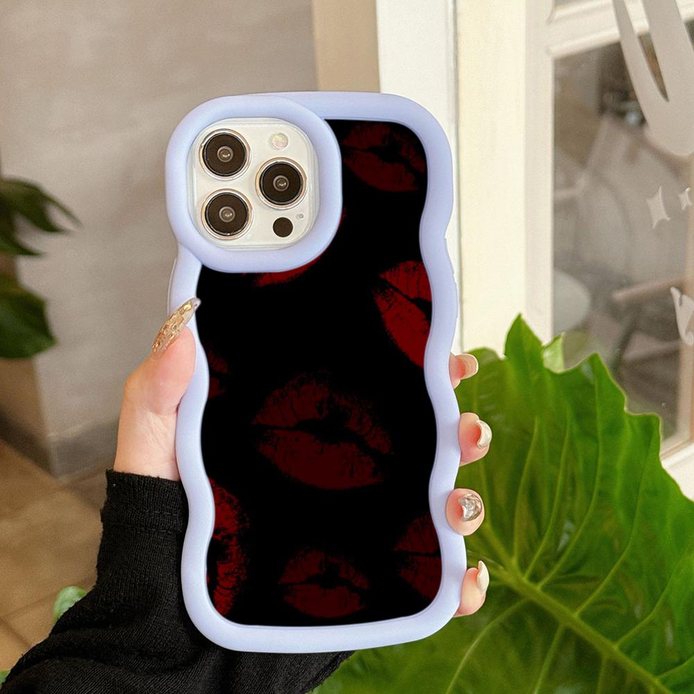 Ae87 Lips Kiss Digital Art Protective Phone Cases for Samsung S24 Plus S23 Ultra A14 A55 A06 Honor X9b Motorola OnePlus Big Wave TPU Back Cover