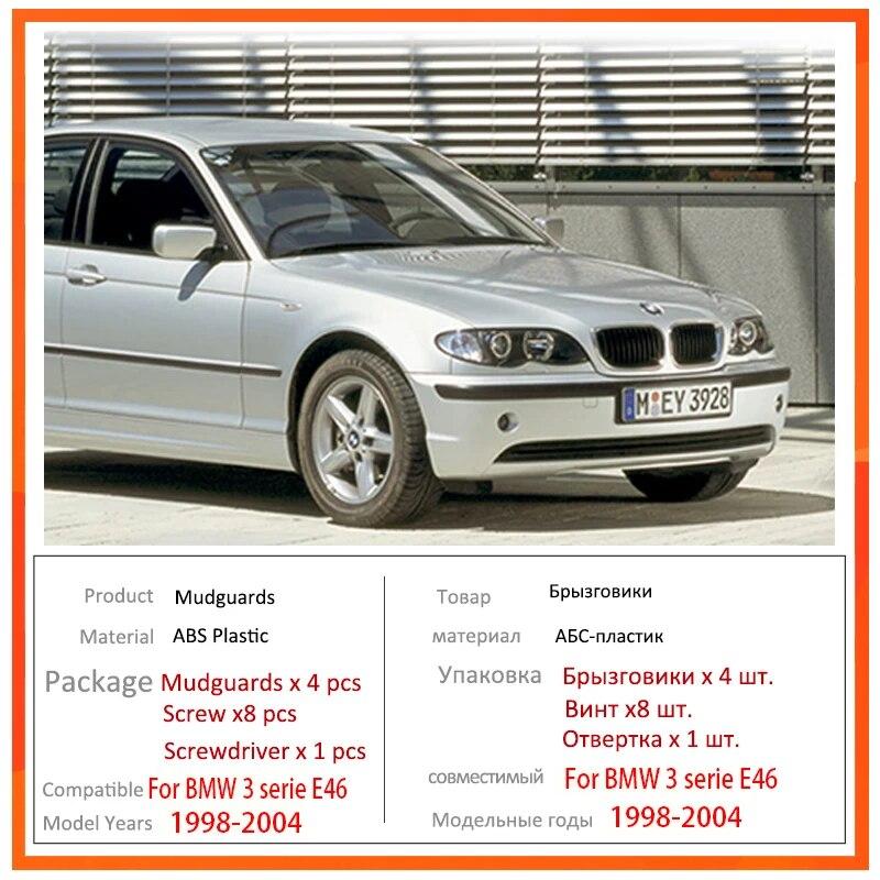 Автомобильные 4 шт. брызговики для BMW 3 серии E46 1998 ~ 2005 гг. Брызговик переднее и заднее крыло с защитой от брызг автомобильные аксессуары Брызговики