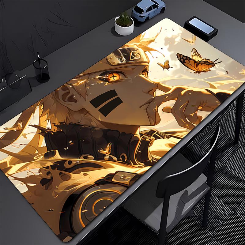 Mouse Pad Office Naruto Uzumaki Gamer PC Computer HD Print Desk mat Keyboard Anime Gaming Accessories Edge White Mousepad Carpet