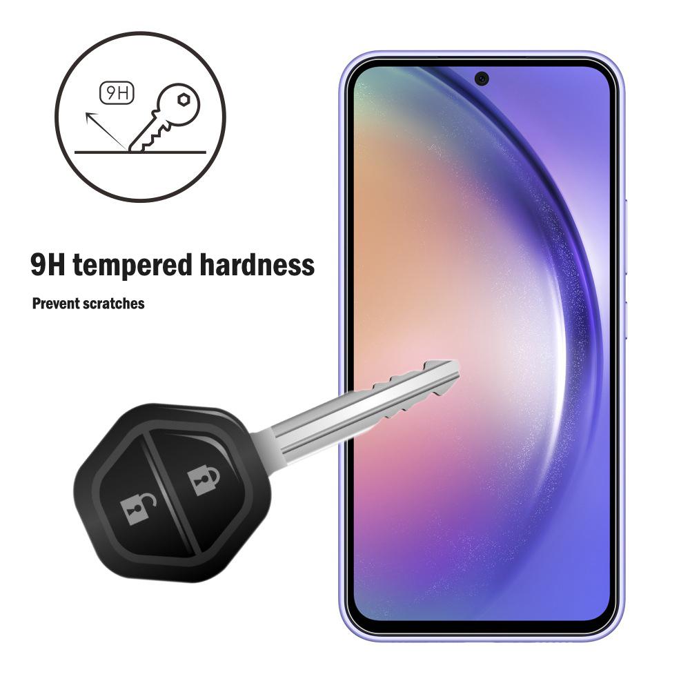 Для Samsung Galaxy A54 5G Защитное стекло для экрана Полное покрытие Разблокировка по отпечатку пальца Прозрачная пленка из закаленного стекла Кромка 2.5D Твердость 9H
