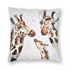 Giraffe Family Unit Square Pillowcase Polyester Linen Velvet Creative Zip Decorative Pillow Case Home Cushion Cover