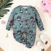 Infant Baby Cute Cartoon Pattern Print Romper Long Sleeve Jumpsuit