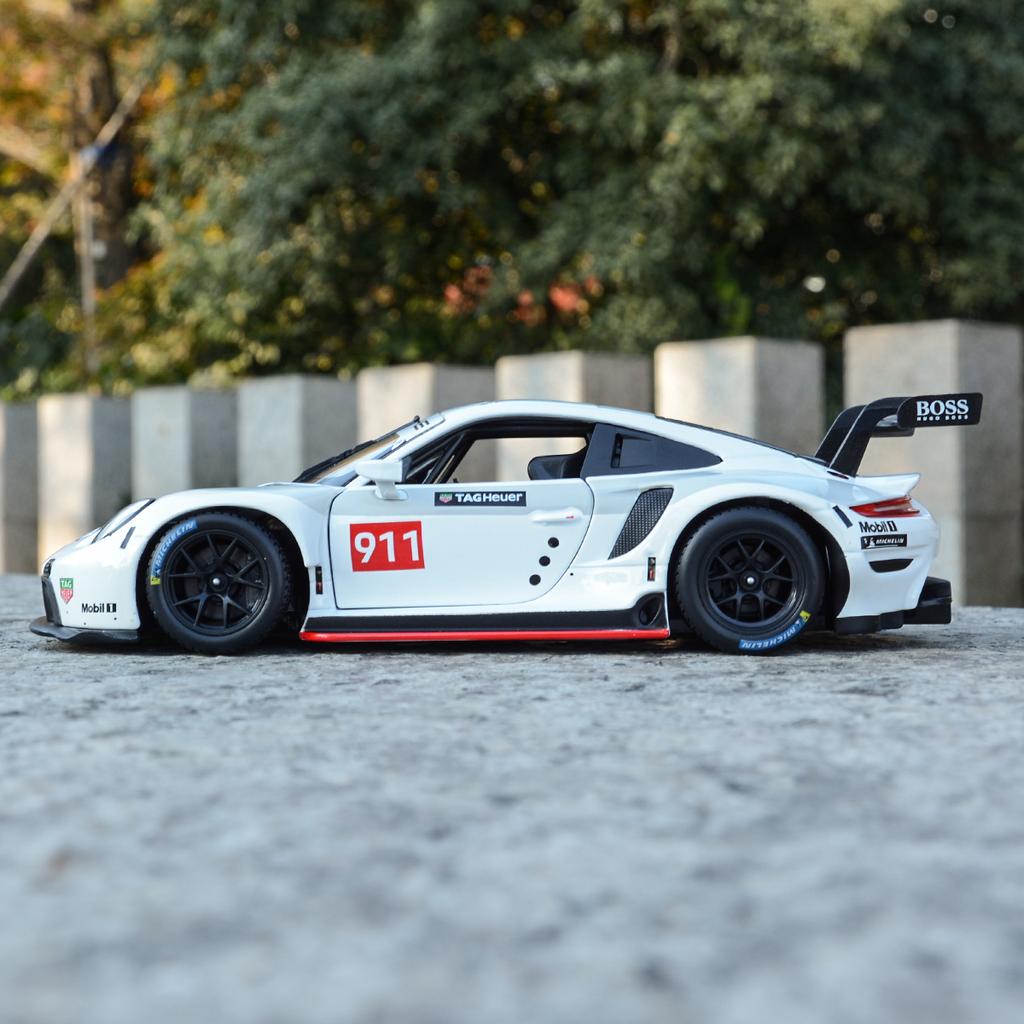AABKN1 Bburago 1:24 Porsche 911 RSR racing edition die casting alloy car model Art Deco Collection Toy tools gift factory authorization