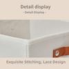 Large Capacity Linen Fabric Storage Basket Side Handles Toys Sorting Box  Desktop