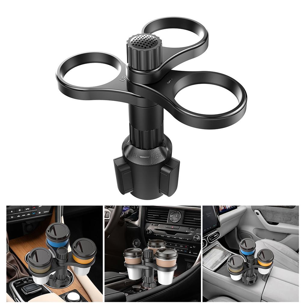 3 In 1 Car Cup Mount Holder 360 Degree Rotating Expander Adapter Insert Cup Holder Adjustable Beverage Support Holder
