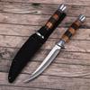 Stainless Steel Boning Knife Retro Hand Meat Knife Sharp Round Handle Mongolian Dining Knife with Knife Knife Cover